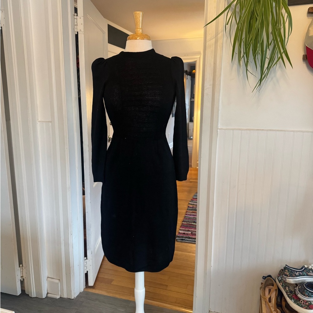 True Vintage 1980s Black Knit Dress
